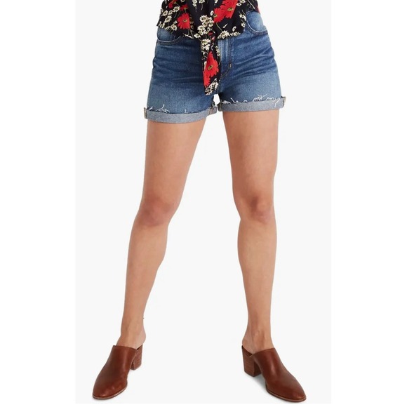 Madewell The Perfect Jean Short Women Sz 26 High Rise Y2K Blue Denim Raw Ullman - Picture 8 of 15